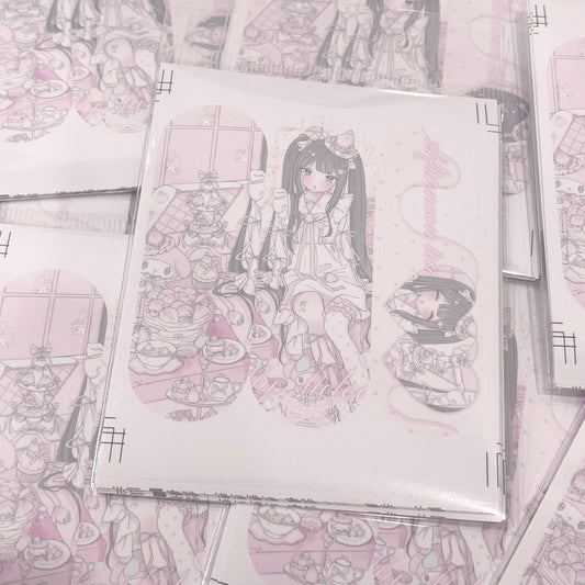 {curl cat} afternoon tea bandaid die cut stickers