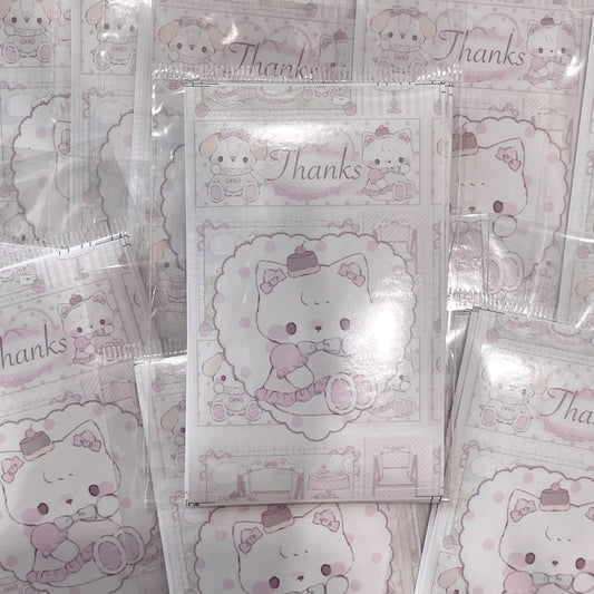 {curl cat} thank you heart kitty sticker