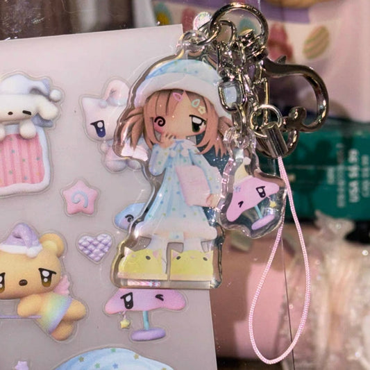{YAO} sweet dream time blue acrylic keychain