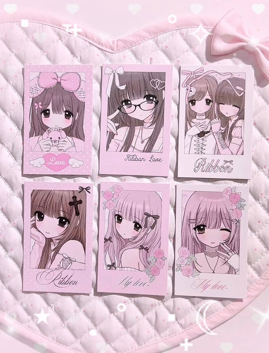 {strawberries & cig} rose ribbon love glitter polaroid set