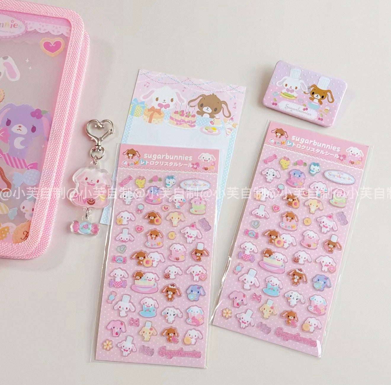 {byfufu} sugarbunnies pink teacup epoxy sticker