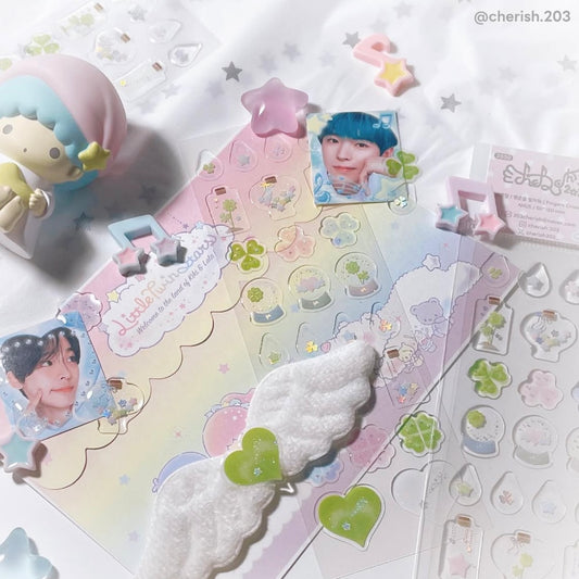 {cherish 203} epoxy good luck sticker