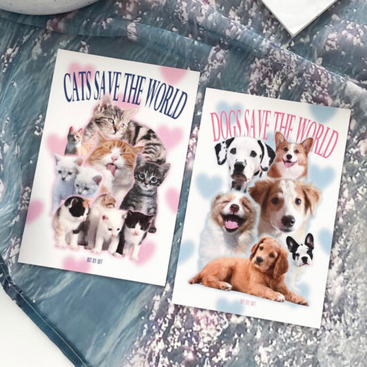 {bitbybit} save the world postcard