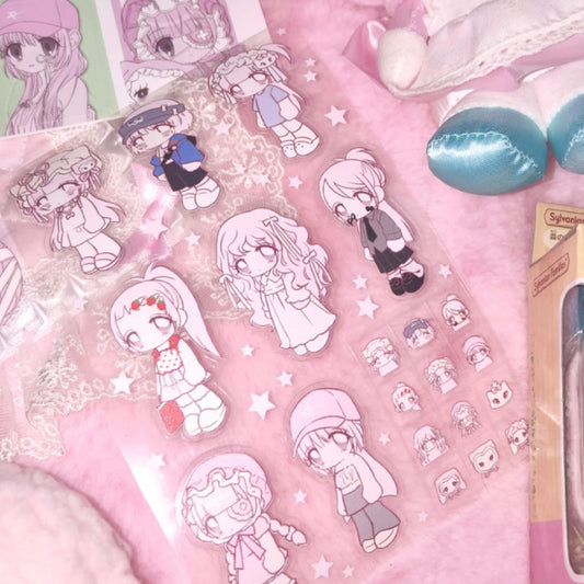 {pumpum} lonely girl minimi transparent sticker