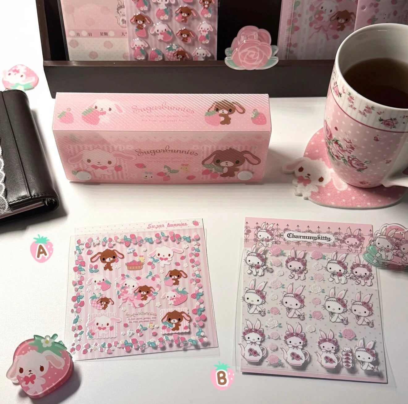 {homemade chestnut} bunny + kitty transfer sticker