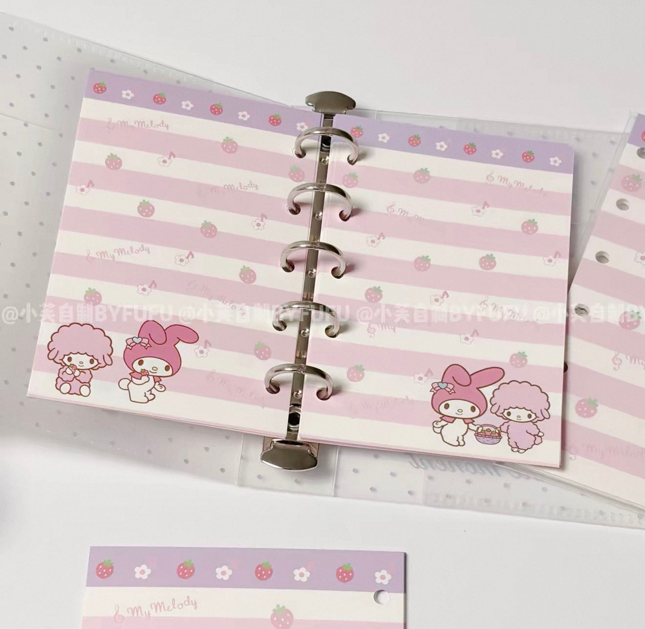 {byfufu} my melody and piano striped strawberry a7/m5 refill