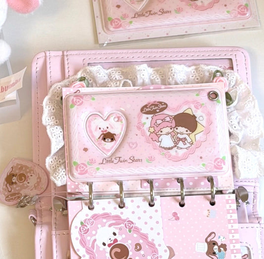 {homemade chestnut} little twin stars pink rose lace frosting id holder