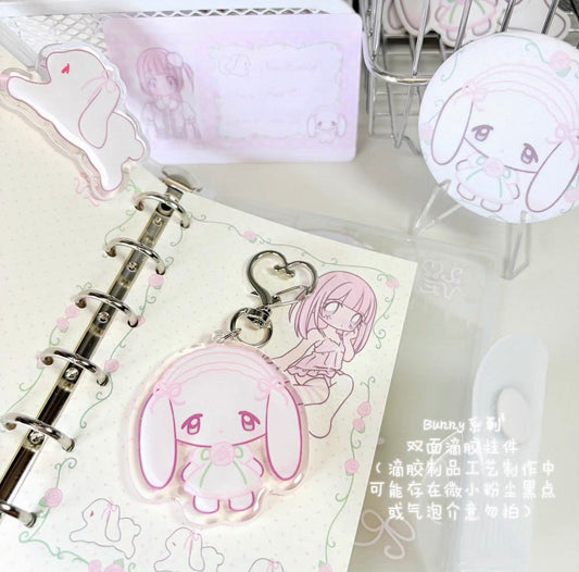 {sanako x pumpum} rosy bunny keychain