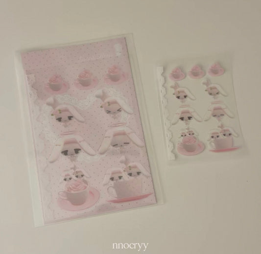 {nnocryy} cute bunny sticker set