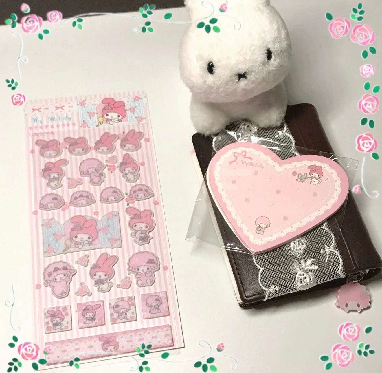 {homemade chestnut) rose melody felt sticker