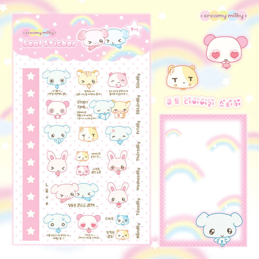 {creamy milky} cute diary sticker
