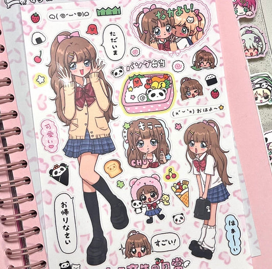 {sanwenmao} brown hair high school girl