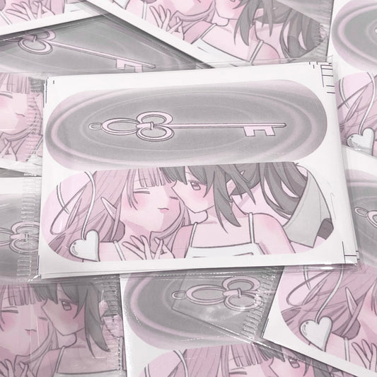 {curl cat} angel devil bandaid die cut stickers