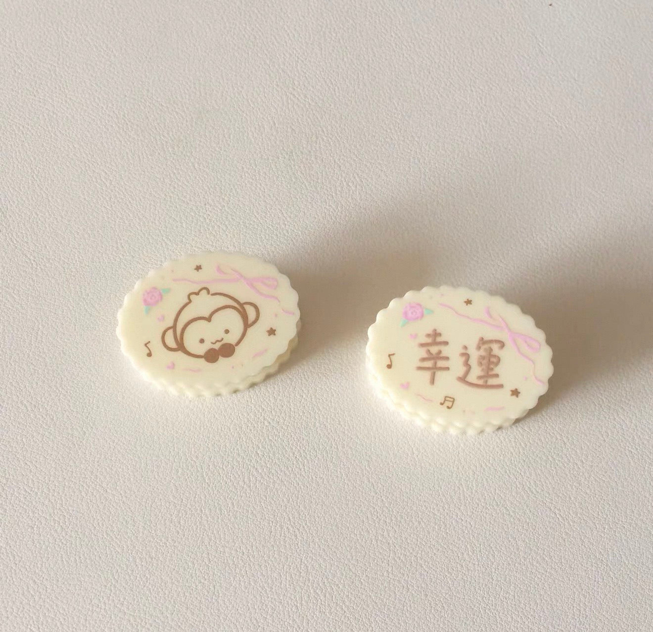 {heart bunny} monkey cookie clip