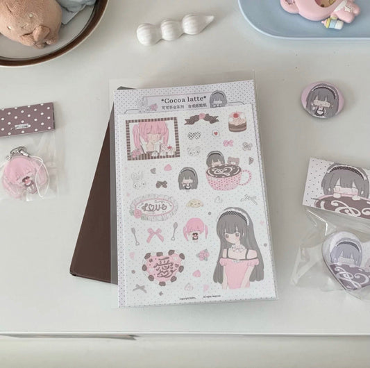 {all4u} cocoa tea party sticker sheet