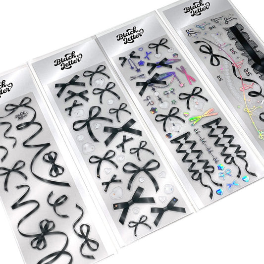 {blackletter} black satin ribbon