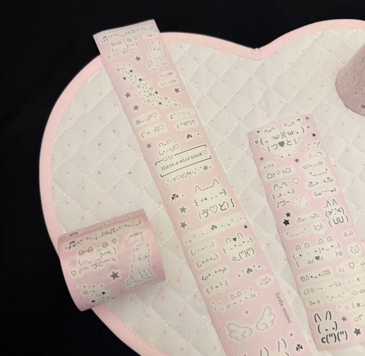 {littlemino} love rabbit dot kiss cut tape