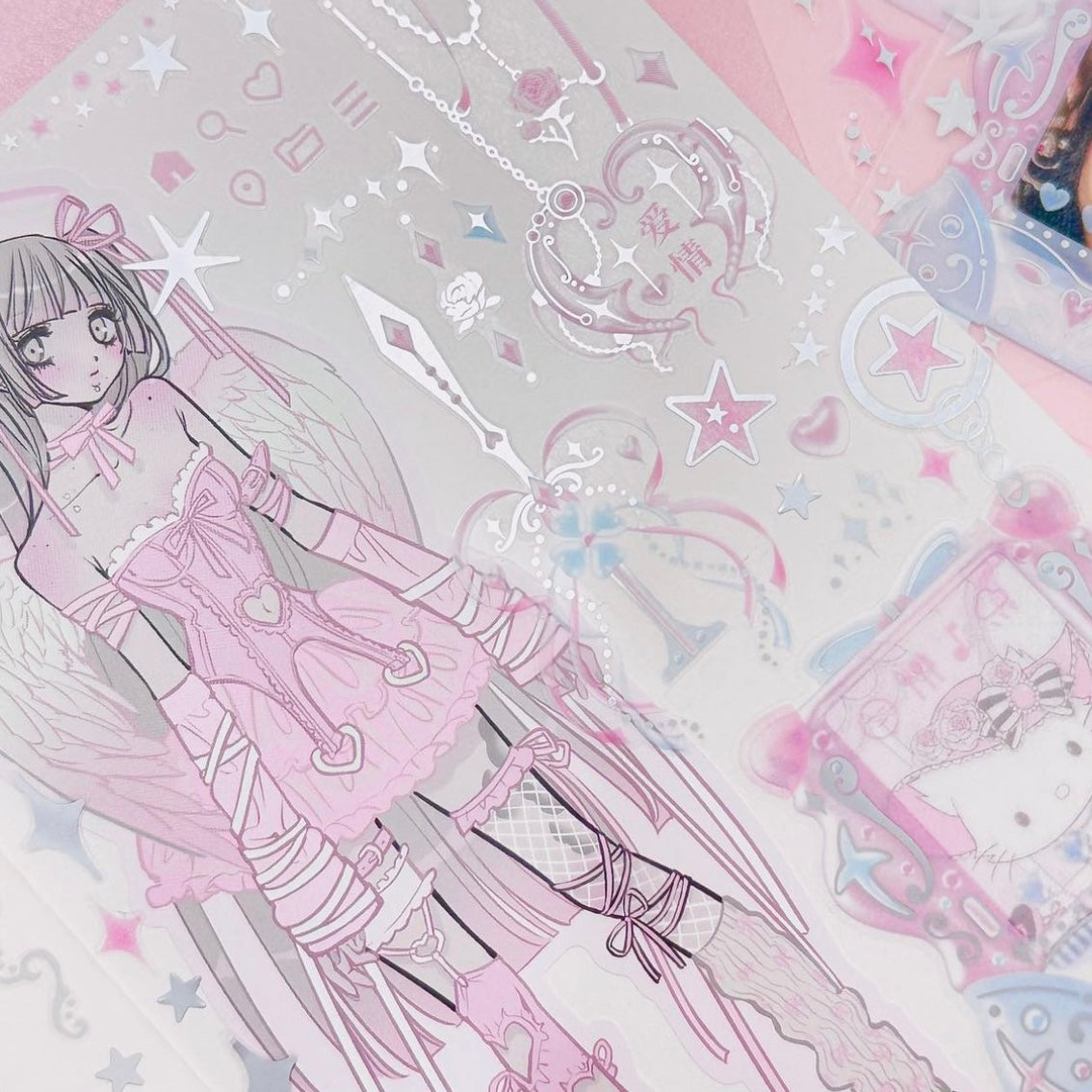 {pearly button} cyber rose keyring