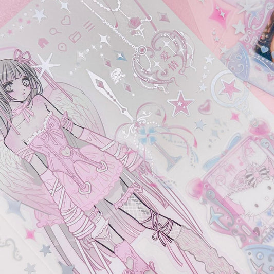 {pearly button} cyber rose keyring