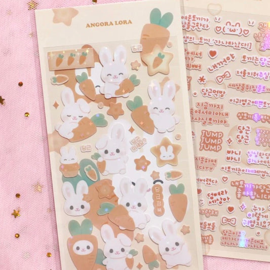 {angora lora} bunny and carrot