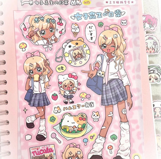 {sanwenmao} blonde hair high school girl