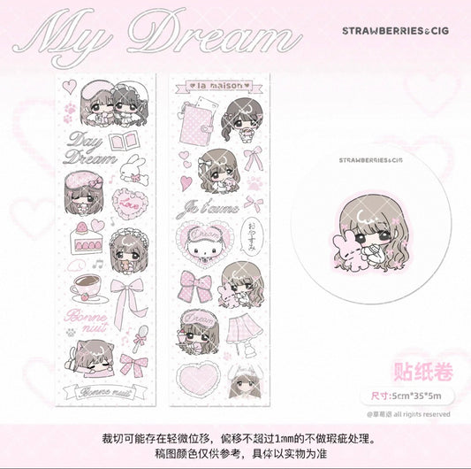 {strawberries & cig} my dream room kiss cut tape