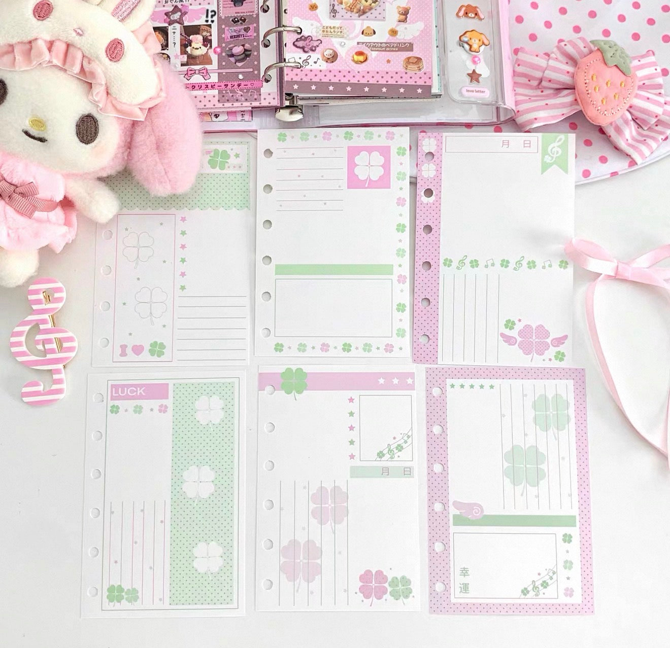 {pakupaku} a7 lucky pink clovers refill set