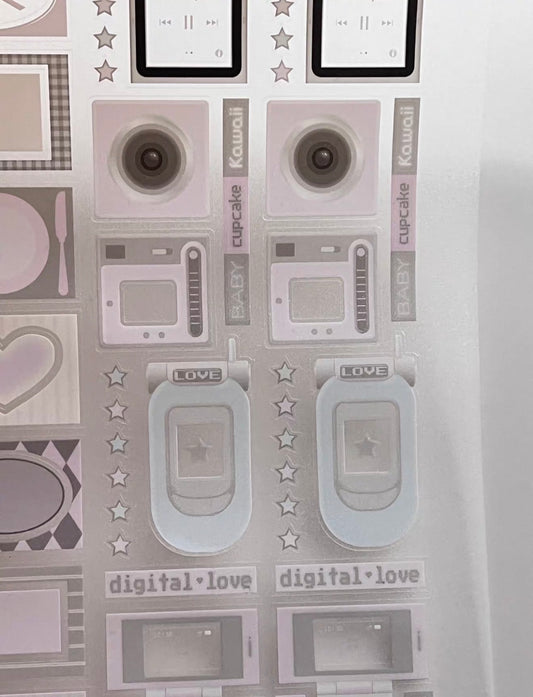 {pinkspark} digital love y2k kiss cut tape