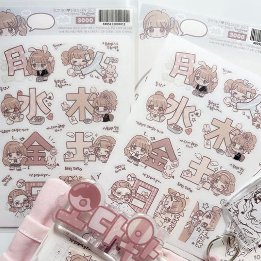 {seolkee illust} milk day transparent sticker sheet
