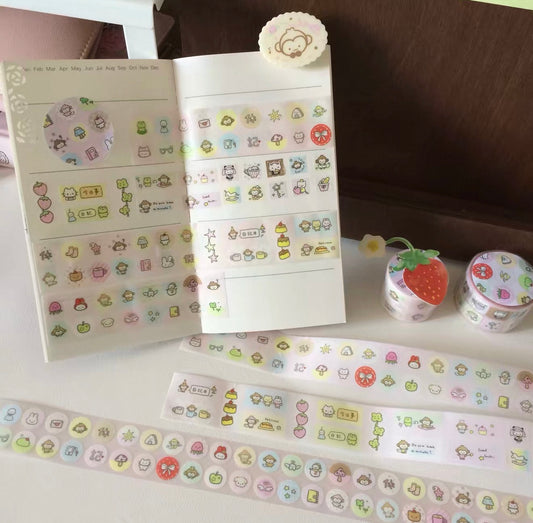 {heart bunny} little monkey dots kiss cut tape