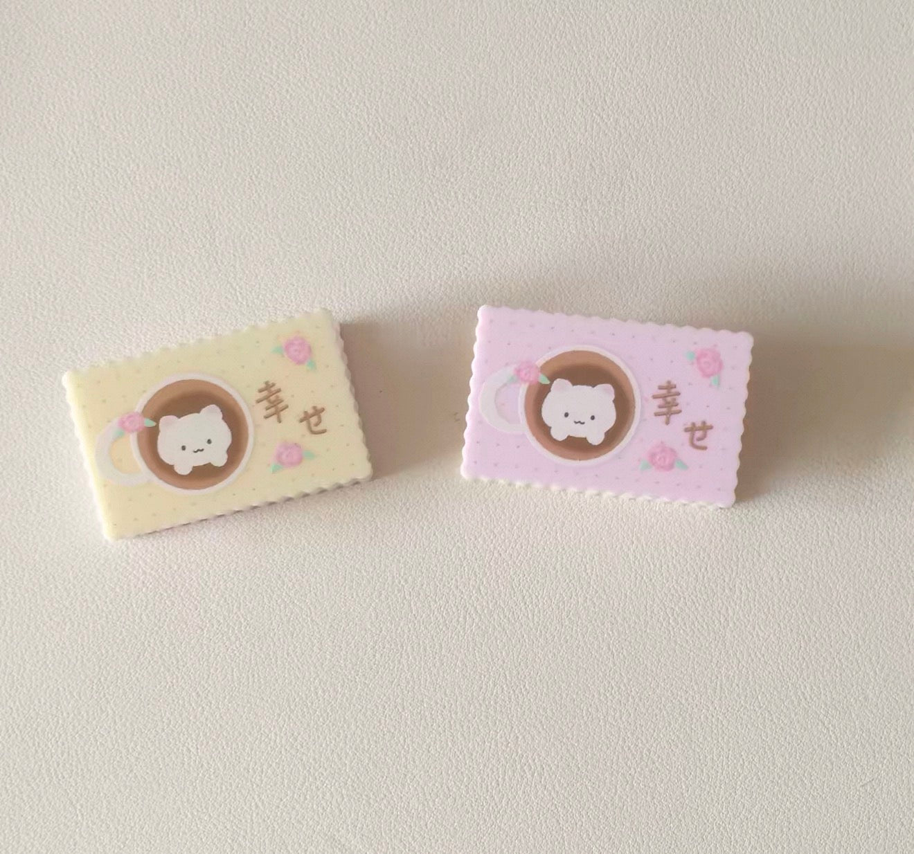 {heart bunny} rose tea cookie clip