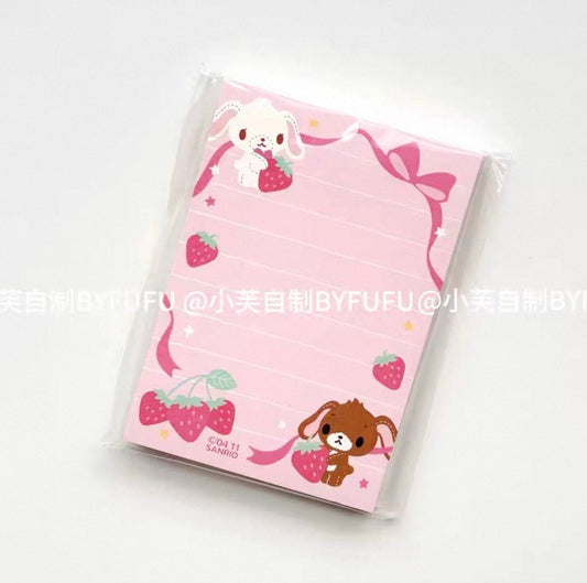 {byfufu} sugarbunnies pink ribbon memo pad