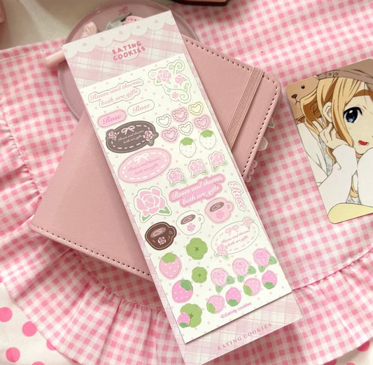 {eating cookies} rose flower deco sticker
