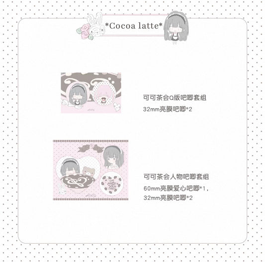 {all4u} cocoa tea party heart pin set