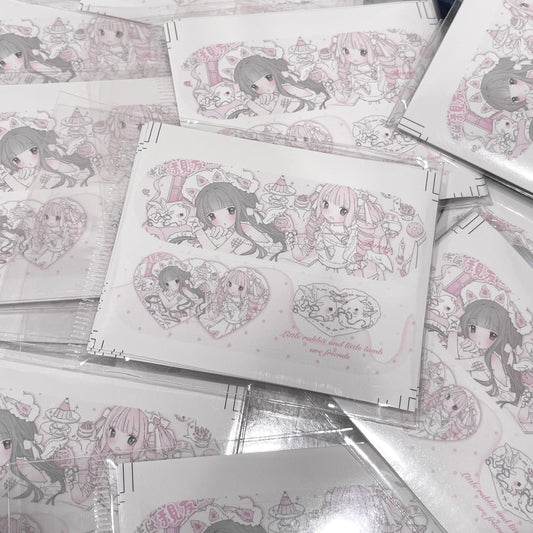 {curl cat} strawberry party bandaid die cut stickers