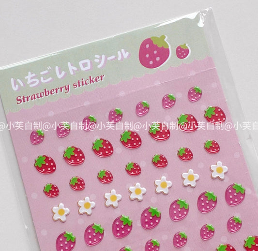 {byfufu} strawberries epoxy sticker