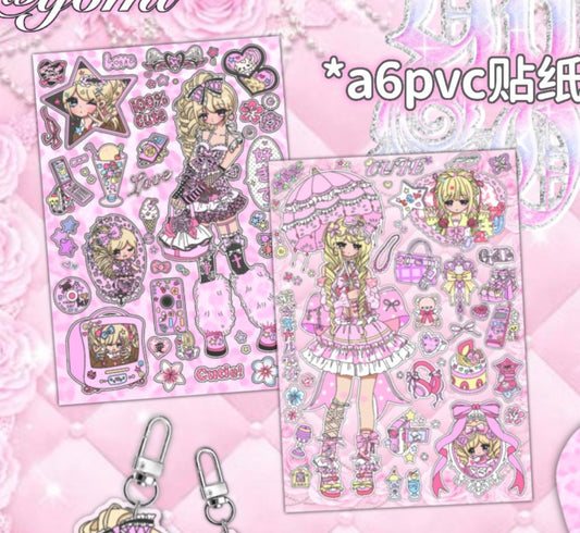 {yomi} gal cutie sticker set of 2