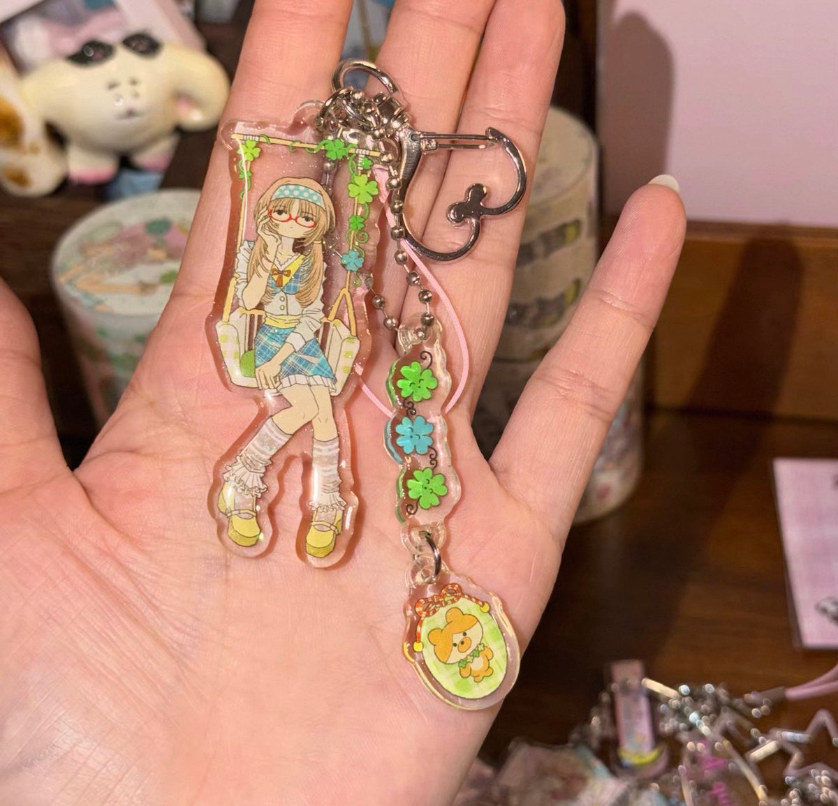 {YAO} lucky sleep acrylic keychains