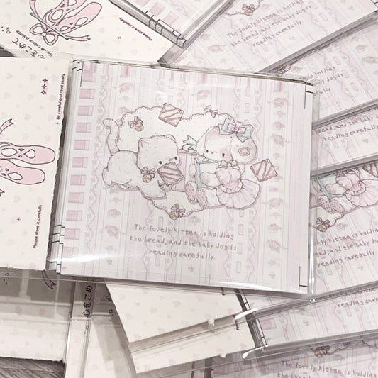 {girls dream} baby kitten and puppy 10pc square sticker