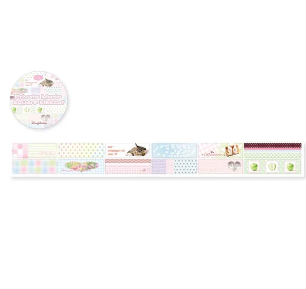 {pearly button} private mode square kiss cut