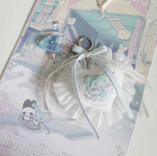 {paradise revolving restaurant} heart cotton lace pendant