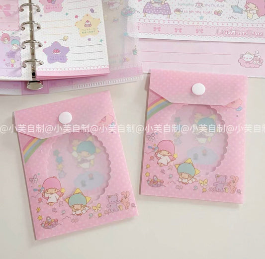 {byfufu} little twin stars snap button pocket file
