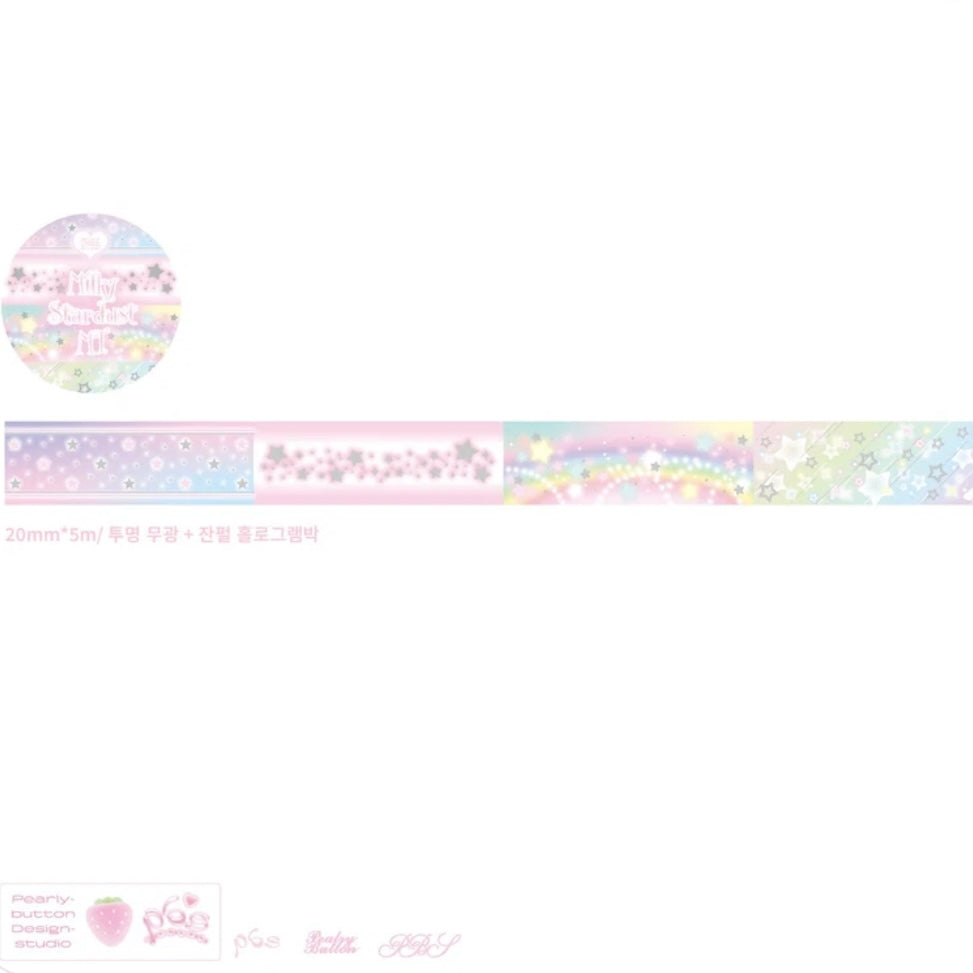 {pearly button} milky stardust tape