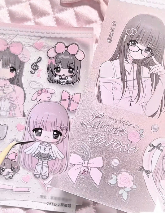 {strawberries & cig} rose love sticker collection