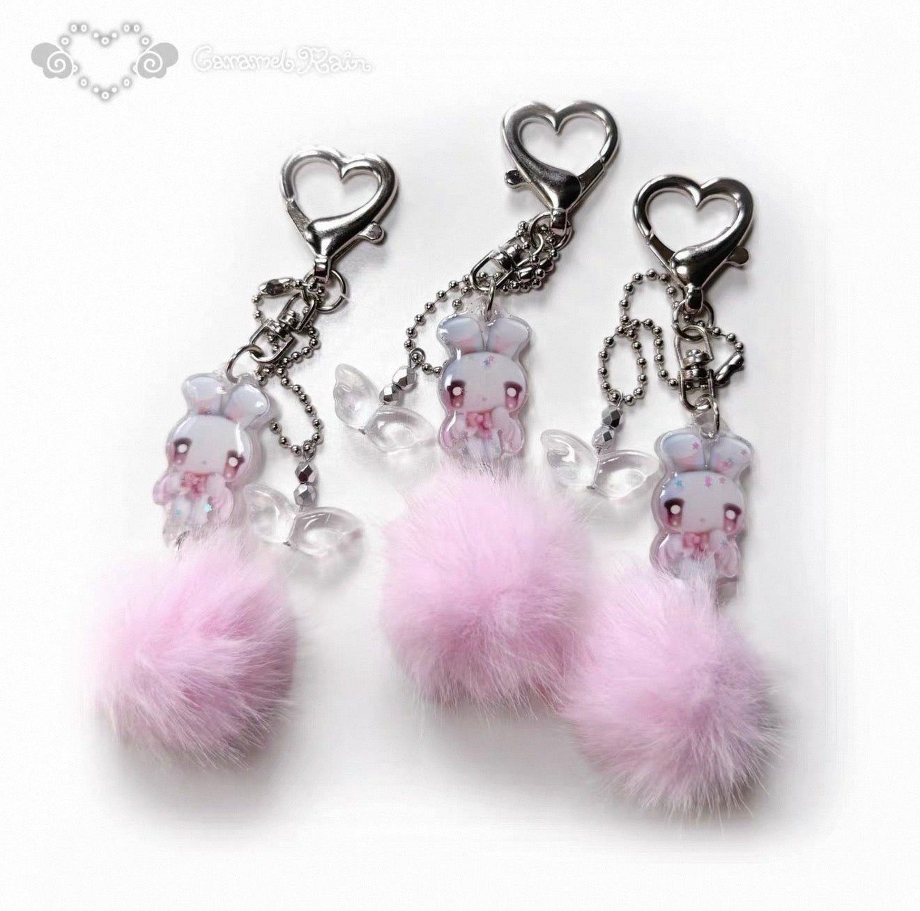 {caramel rain} crying bunny acrylic keychain
