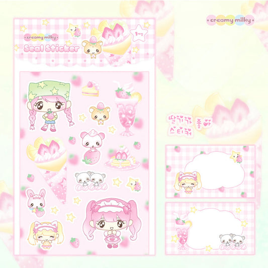 {creamy milky} i like strawberries sticker