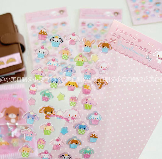 {byfufu} sugarbunnies cute cupcake epoxy sticker