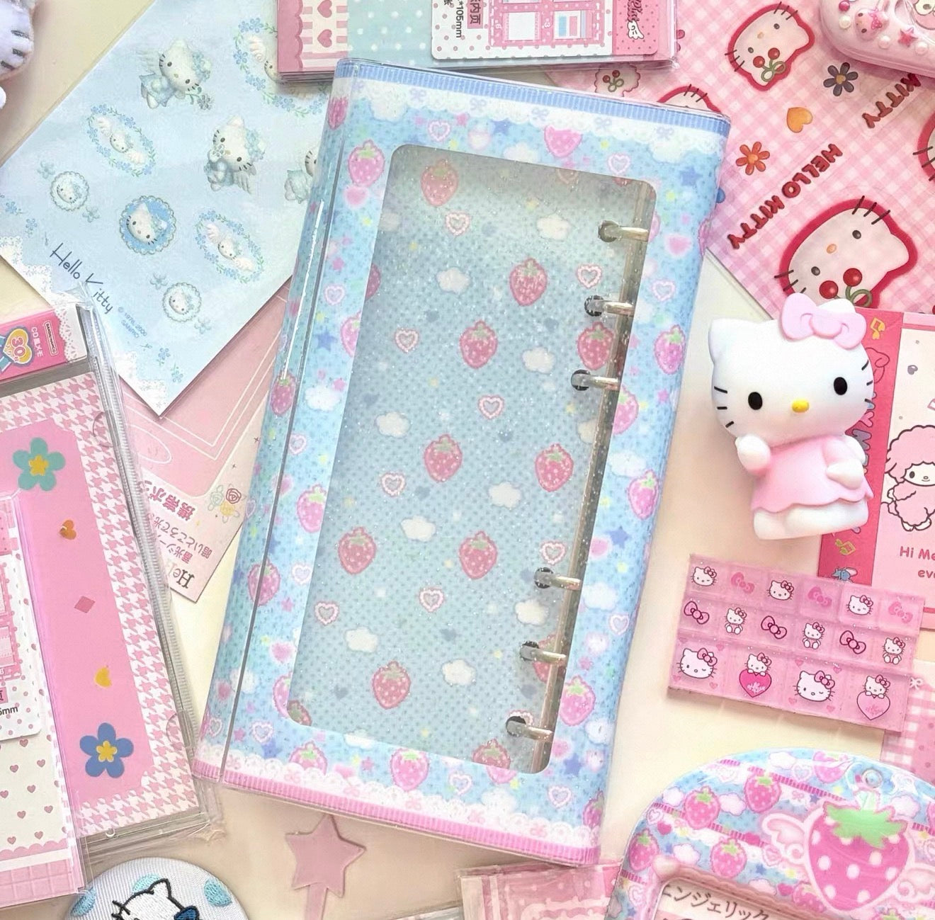 {yummylist} a7 half blue strawberry binder
