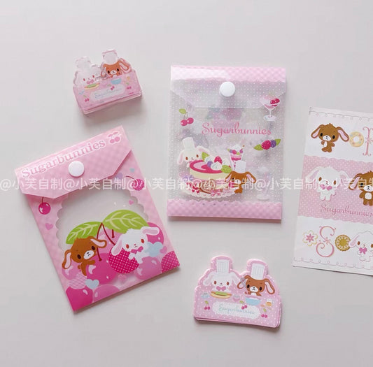 {byfufu} cherry sugarbunnies snap button pocket file