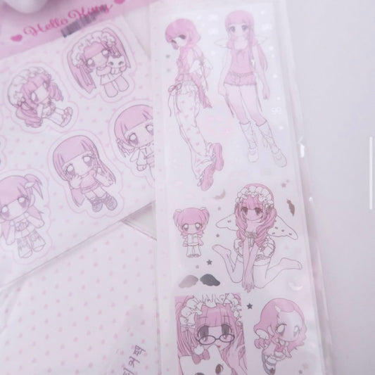 {pumpum} lonely girl angel core silver sticker